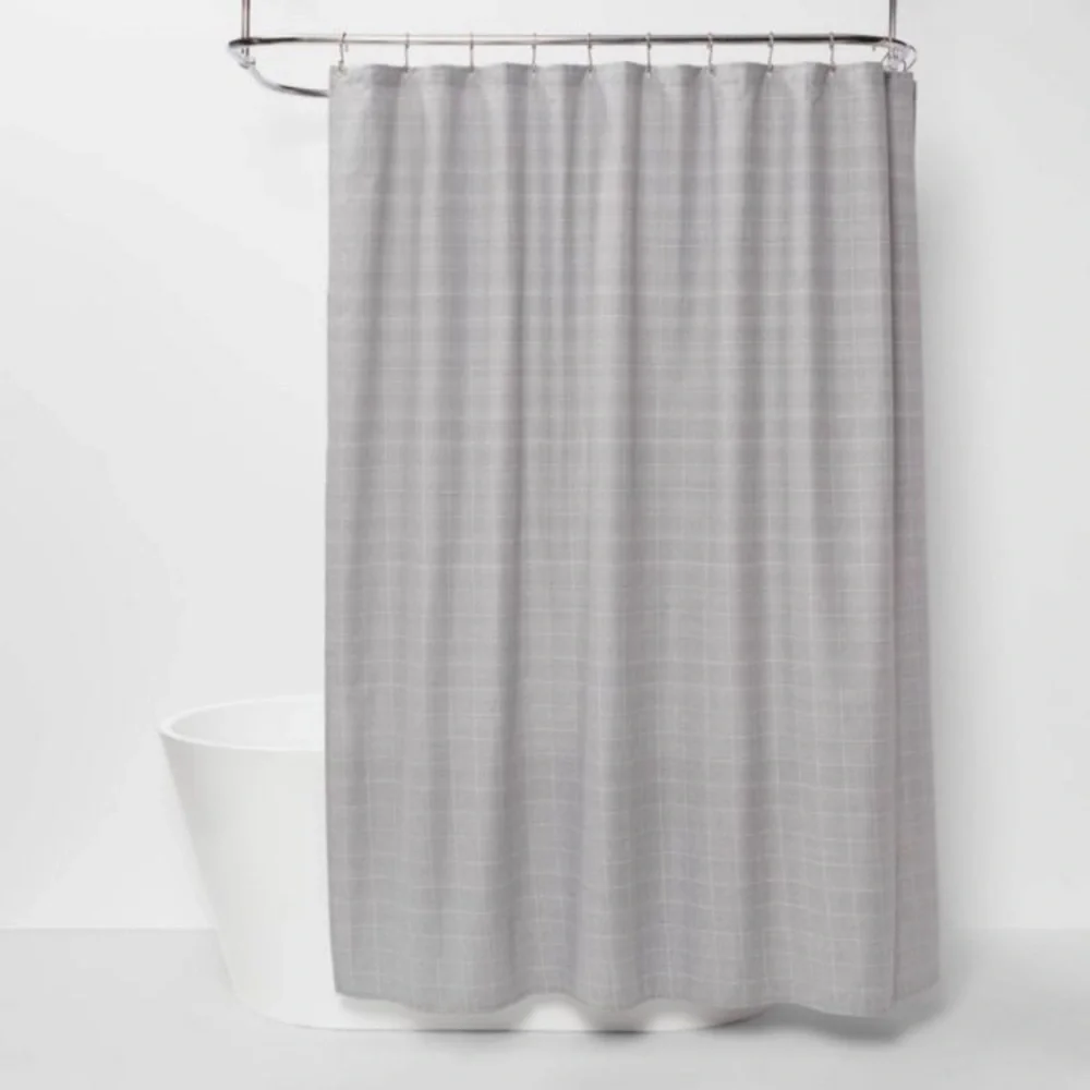 Threshold gray Plaid Shower Curtain‎